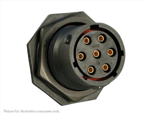 SOURIAU-UTS7147S Connector Circular Conn Circular SKT 7 POS Crimp ST Jam Nut 7 Terminal 1 Port