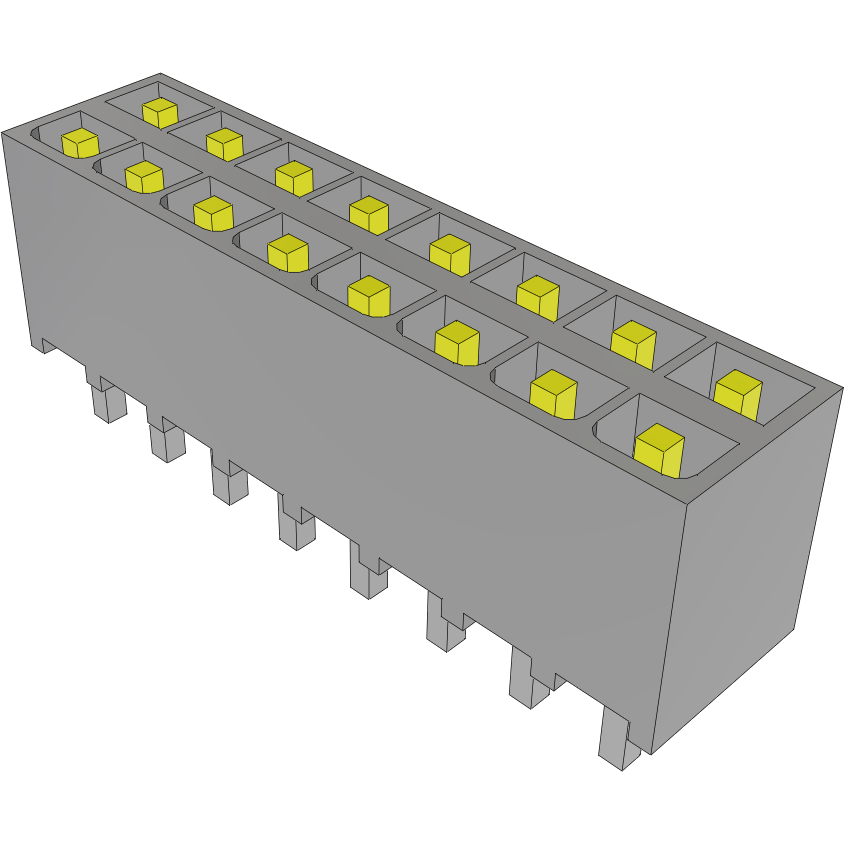 Samtec-IPT1-108-01-S-D 连接器插头及 PCB 插座 Conn Wire to Board HDR 16 POS 2.54mm Solder ST Top Entry Thru-Hole Mini Mate® Tube