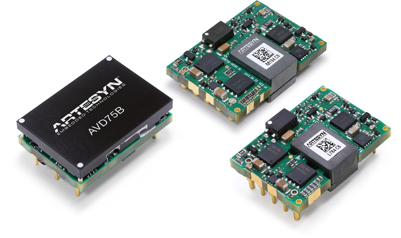 Artesyn / Advanced Energy-AVD75B-48S3V3-6L Convertidor de CC a CC y módulo del regulador de conmutación Module DC-DC 1-OUT 3.3V 23A 75W 8-Pin 1/16-Brick Tray