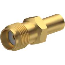 HUBER+SUHNER-21_SMA-50-2-5/111_NE Conector RF Conn SMA 0Hz to 18GHz 50Ohm Solder ST Cable Mount F Gold Over Nickel Single