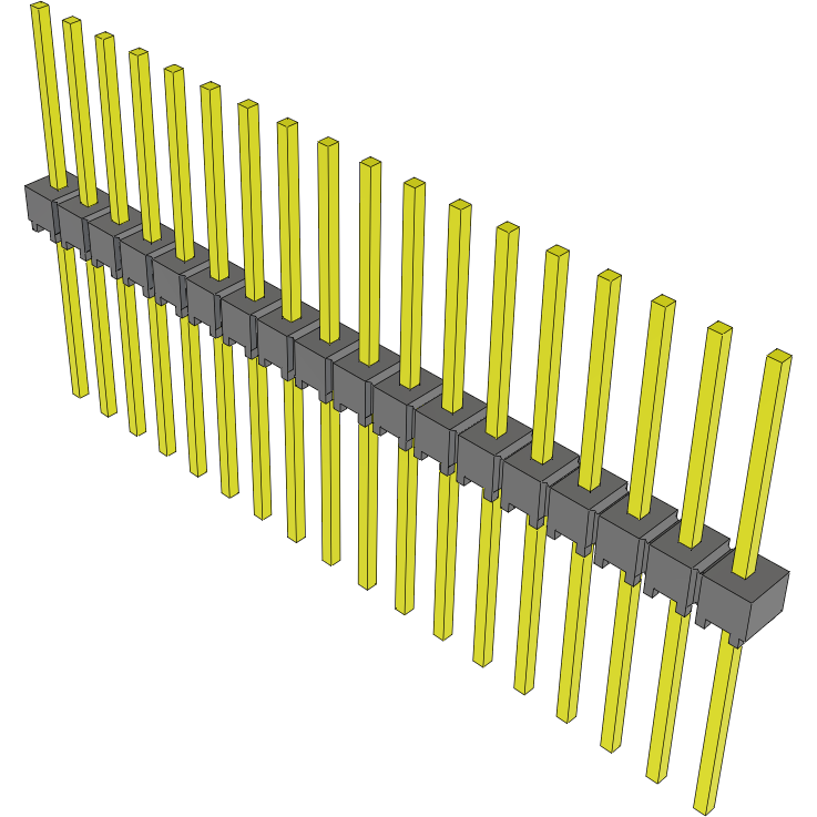 Samtec-MTSW-118-11-T-S-400 连接器插头及 PCB 插座 Conn Unshrouded Header HDR 18 POS 2.54mm Solder ST Top Entry Thru-Hole Bulk