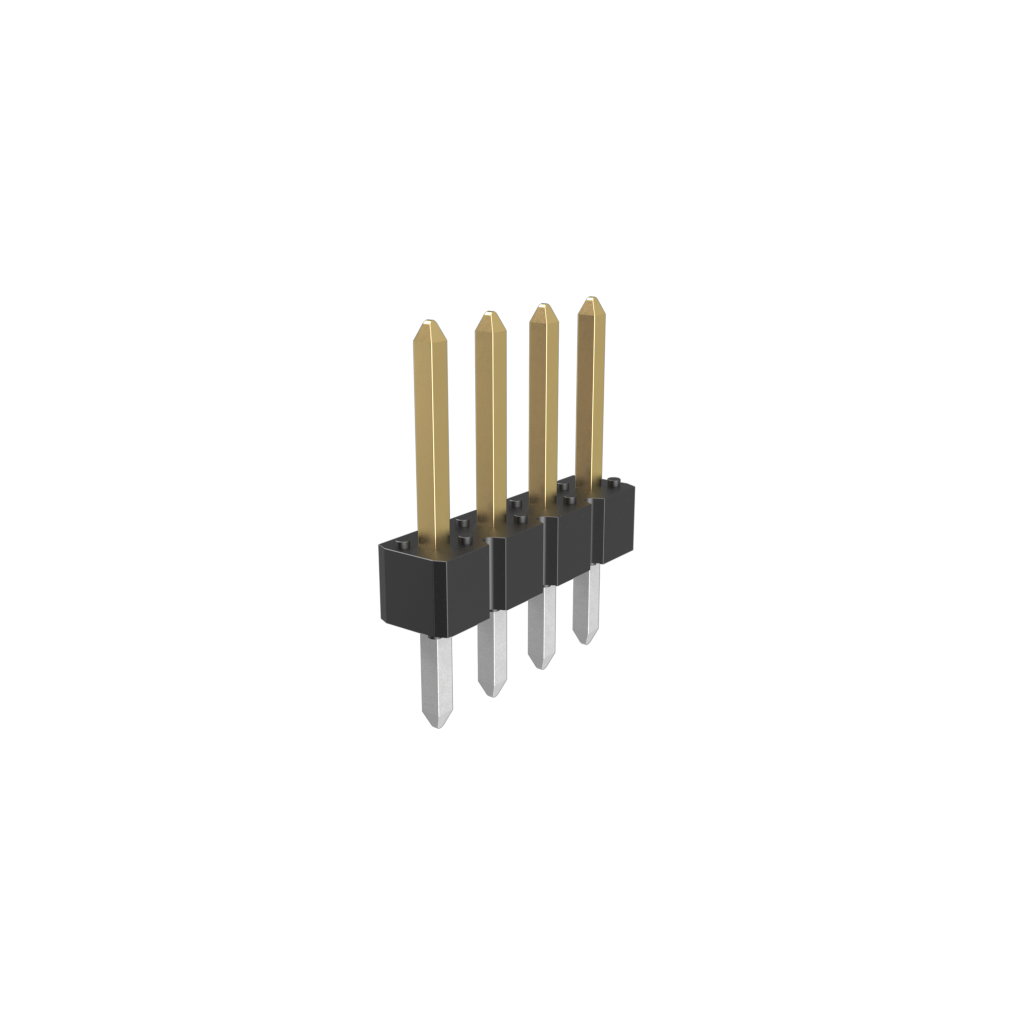 Amphenol Communications Solutions-68001-104HLF Connector Headers and PCB Receptacles BergStik®, Board to Board connector, Unshrouded vertical header, Through Hole, Single Row, , 4 Positions, 2.54 mm (0.100in) Pitch