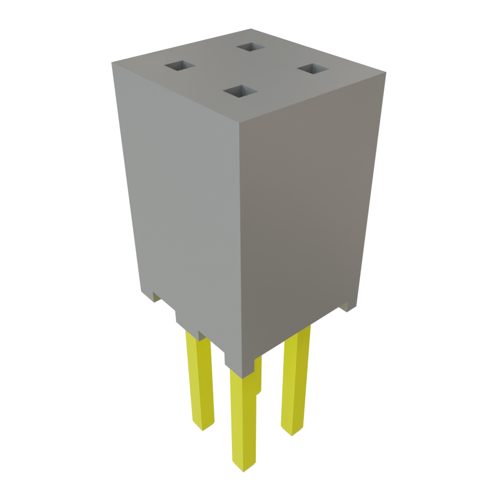 Samtec-SQT-102-03-F-D Cabezales del conector y receptáculos PCB Conn Socket Strip SKT 4 POS 2mm Solder ST Top Entry Thru-Hole Layer