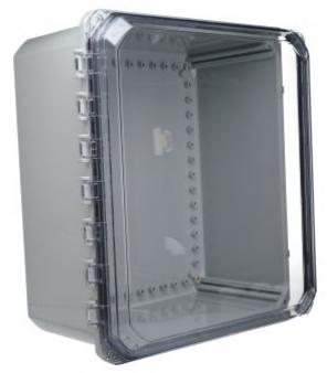 Bud Industries-DPH-28712-C  Light Gray Polycarbonate Bracket Mount Heavy Duty NEMA 6P/IP68 Hinged Cover PC Enclosure