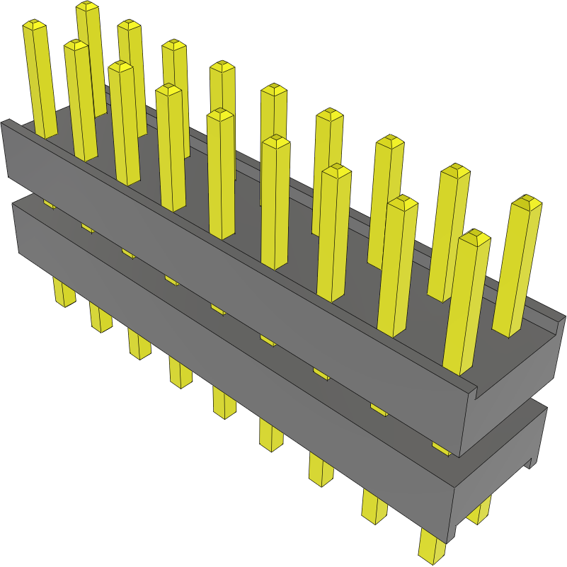 Samtec-DW-09-08-F-D-250 连接器插头及 PCB 插座 Conn Board Stacker HDR 18 POS 2.54mm Solder ST Top Entry Thru-Hole Bulk