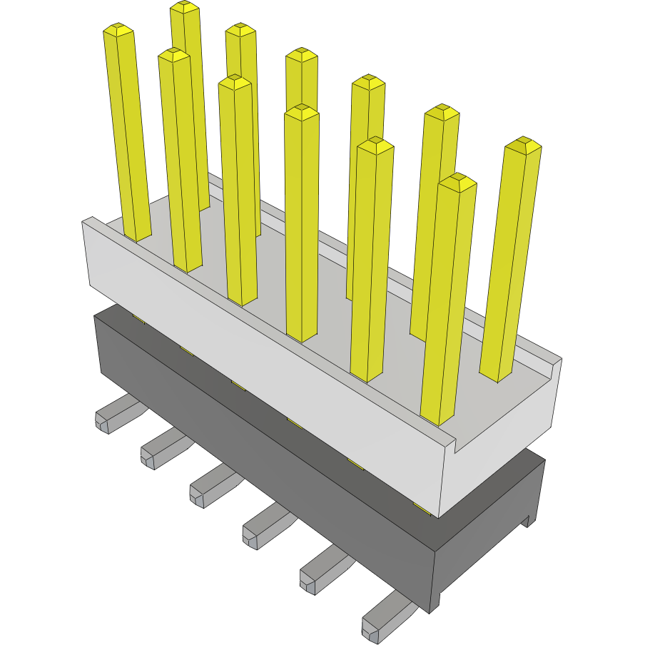 Samtec-HW-06-15-L-D-300-SM Connector Headers and PCB Receptacles Conn Board Stacker HDR 12 POS 2.54mm Solder ST SMD Tube