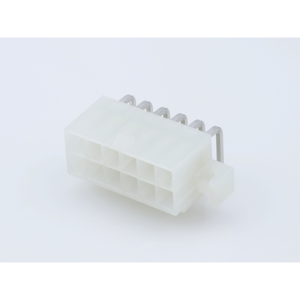 Molex-0039291128 Connector Headers and PCB Receptacles Conn Shrouded Header (4 Sides) HDR 12Power POS 4.2mm Solder RA Side Entry Thru-Hole Mini-Fit Jr. Bag