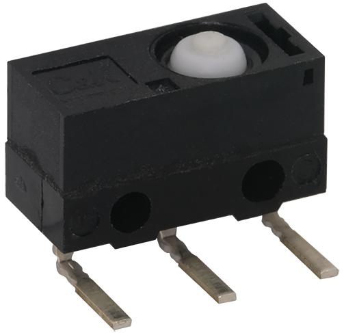 C&K-ZMT03ACJS05LCE Interruptor de acción ultrarrápida Switch Snap Action N.O./N.C. SPDT Simulated Leaf Roller Lever 3A 250VAC 24VDC 0.47N Thru-Hole PC Pins Tray