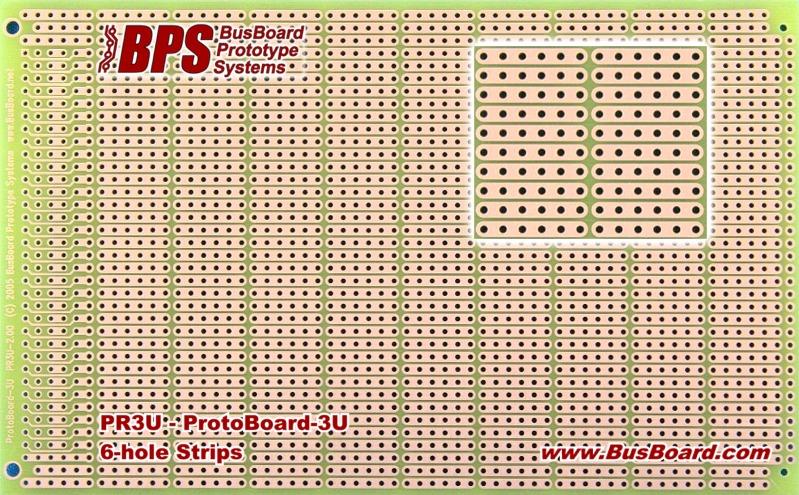 BusBoard Prototype Systems-PR3U null FR4 General Purpose PCB Board with 6 Hole Segment