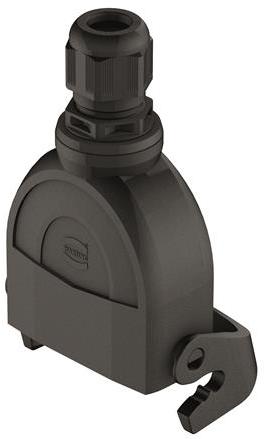 HARTING-19461100436 抽缩起动适配器 Hood 180° 10A Shell Size Glass Filled Nylon/Glass Filled Polyamide Single Lock Han-Eco®