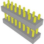 Conn Board Stacker HDR 16 POS 2mm Solder ST Thru-Hole Bulk