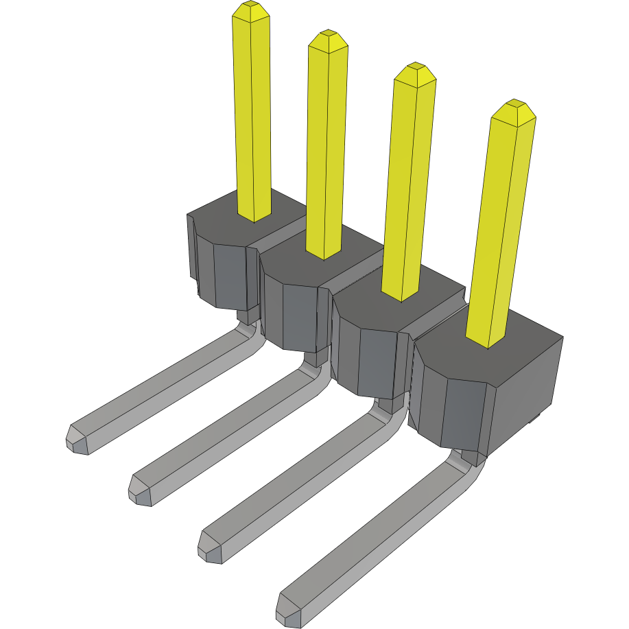 Samtec-HTSW-104-22-S-S-RA Steckverbinderleisten und Leiterplattenbuchsen Conn Unshrouded Header HDR 4 POS 2.54mm Solder RA Side Entry Thru-Hole Bulk