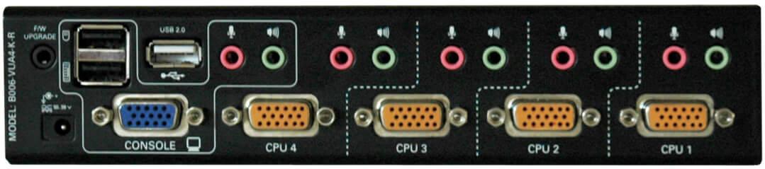 Eaton-B006-VUA4-K-R Schnittstellenmodule 4-Port KVM Switch With Audio, OSD And Peripheral Sharing