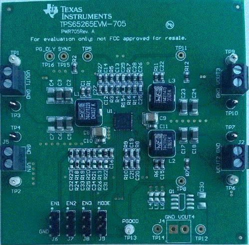 Texas Instruments-TPS65265EVM-705 电源管理开发电路板和套件 TPS65265 DC to DC Converter and Switching Regulator Chip 1.2V/1.5V/1.8V Output Evaluation Board