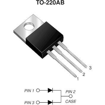 Vishay-MBR10100CT-E3/4W Rectifiers Diode Schottky 100V 10A 3-Pin(3+Tab) TO-220AB Tube