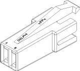 Delphi-12004140 Einzeladersteckverbinder, Gehäuse Conn Housing F 2 POS Crimp Cable Mount Black
