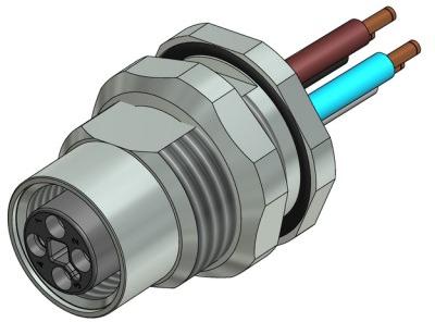 CONEC-43-02397 Steckverbinder, rund Female socket M12x1, T-cod back mounting