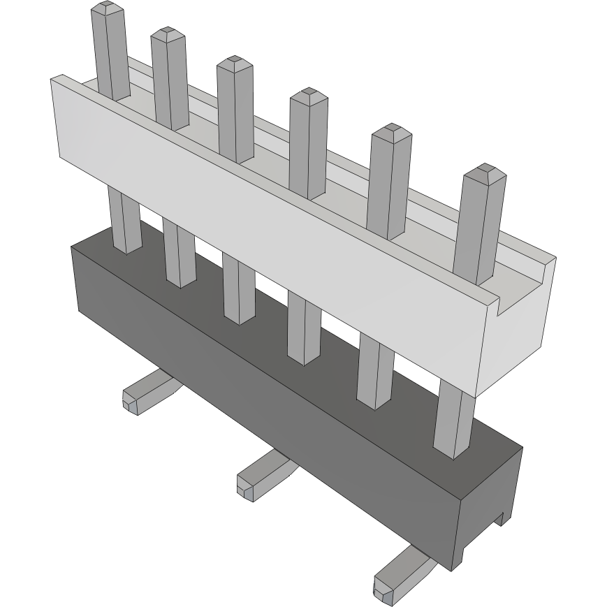 Samtec-HW-06-08-T-S-376-SM Embases de raccordement et réceptacles PCB Conn Board Stacker HDR 6 POS 2.54mm Solder ST Top Entry SMD Tube