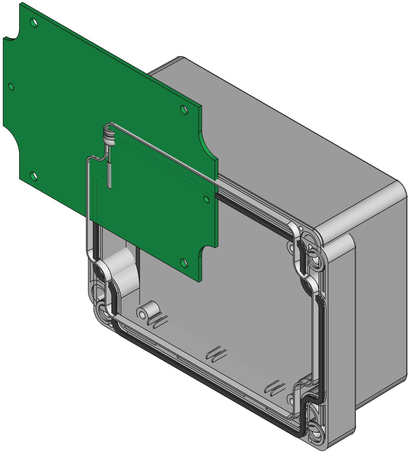 Hammond Manufacturing-1555FGY  Light Gray Acrylonitrile Butadiene Styrene Flange Mount Watertight Enclosure
