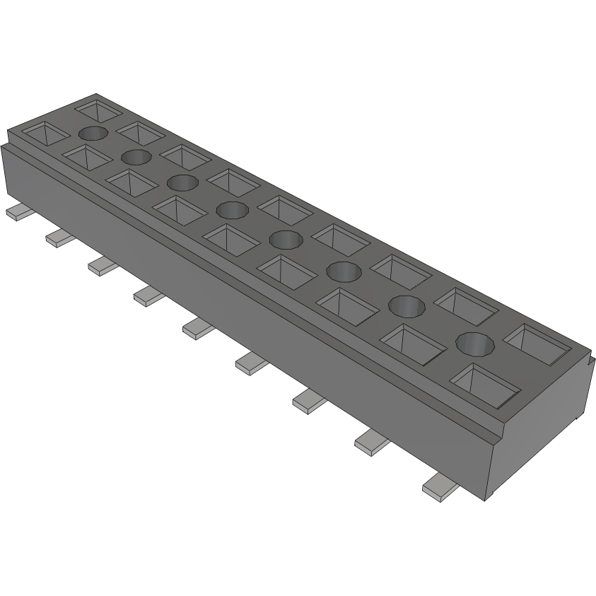 Samtec-CLT-109-02-LM-D-BE Connector Headers and PCB Receptacles Conn Socket Strip SKT 18 POS 2mm Solder ST Bottom Entry SMD TIGER CLAW™ Tube