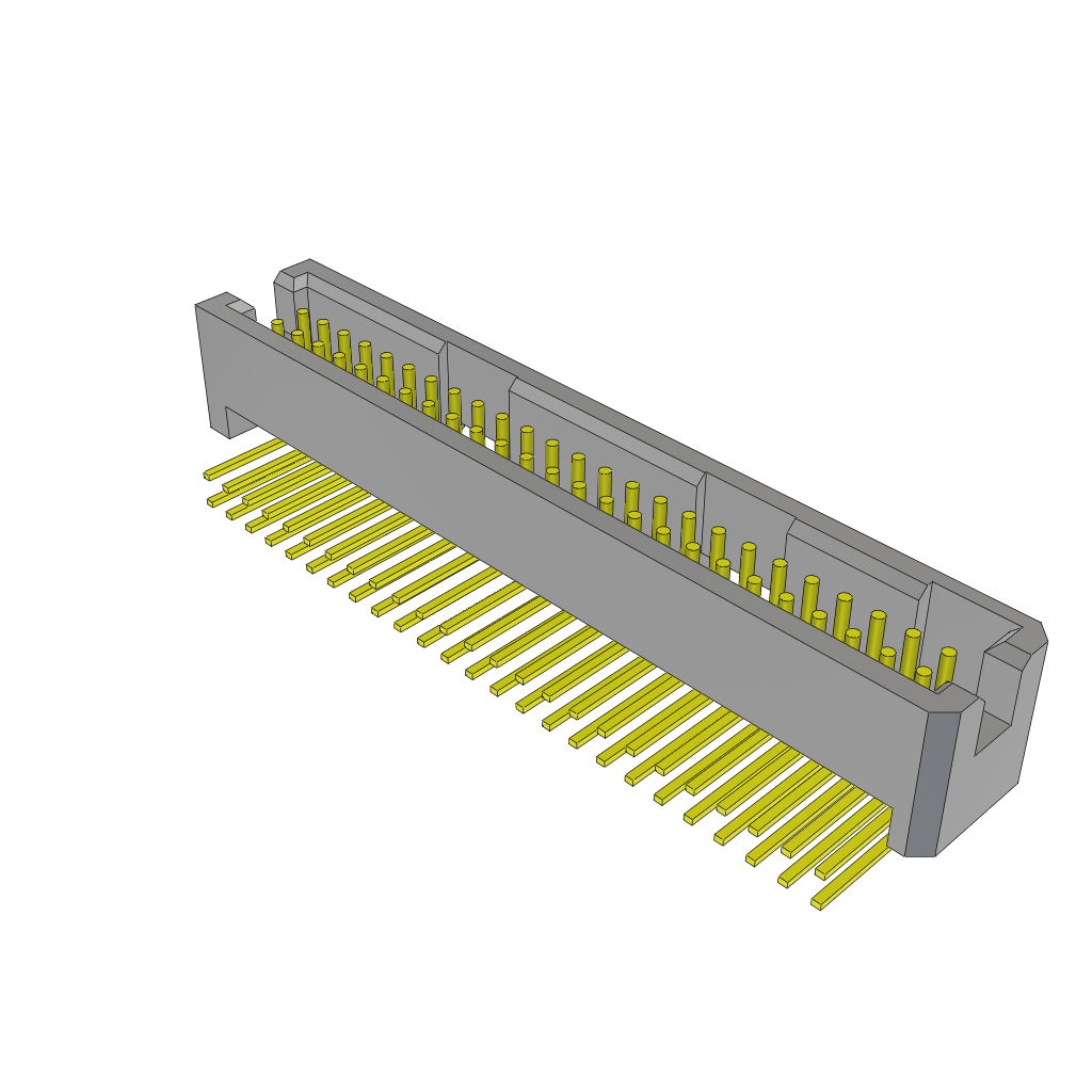 Samtec-TFML-125-01-H-D-RA Embases de raccordement et réceptacles PCB Conn Shrouded Header (4 Sides) HDR 50 POS 1.27mm Solder RA Side Entry Thru-Hole TIGER EYE™ Tube