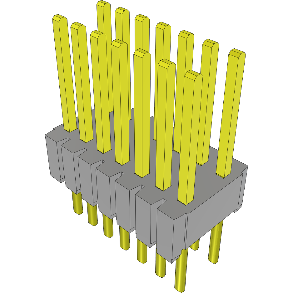 Samtec-HTMS-107-01-SM-D Cabezales del conector y receptáculos PCB Conn Unshrouded Header HDR 14 POS 1.27mm Solder ST Top Entry SMD Layer