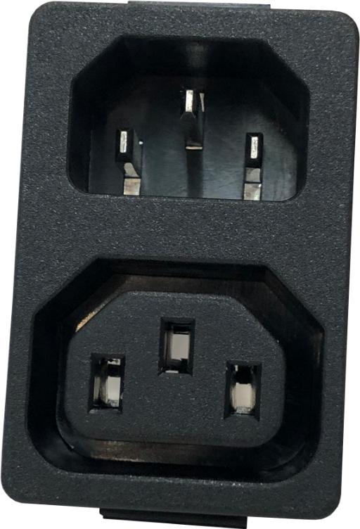 ADAM TECH-IEC-HS-1 Connector Power IEC Male Inlet/Outlet, Snap-In Panel Mount