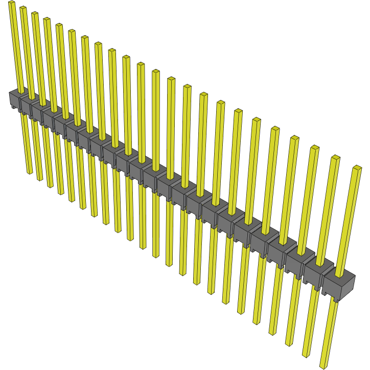 Samtec-MTSW-123-28-G-S-560 Cabezales del conector y receptáculos PCB Conn Unshrouded Header HDR 23 POS 2.54mm Solder ST Top Entry Thru-Hole Bulk
