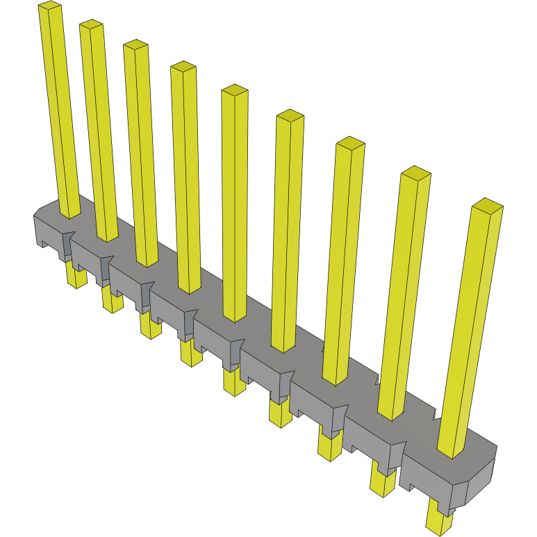 Samtec-MTLW-109-08-G-S-380 连接器插头及 PCB 插座 Conn Unshrouded Header HDR 9 POS 2.54mm Solder ST Top Entry Thru-Hole Bulk