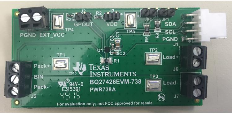 Texas Instruments-BQ27426EVM-738 Placas y kits de desarrollo de administración de potencia BQ27426 Battery Management Evaluation Board