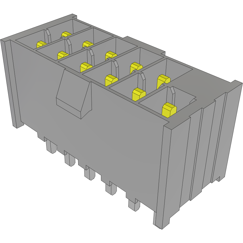 Samtec-IPL1-106-01-S-D-P Cabezales del conector y receptáculos PCB Conn Wire to Board HDR 12 POS 2.54mm Solder ST Top Entry Thru-Hole Mini Mate® Tube