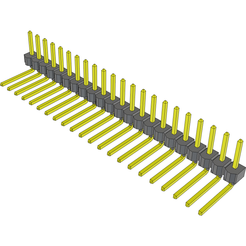 Samtec-TSW-122-09-T-S-RA Embases de raccordement et réceptacles PCB Conn Unshrouded Header HDR 22 POS 2.54mm Solder RA Side Entry Thru-Hole Bulk