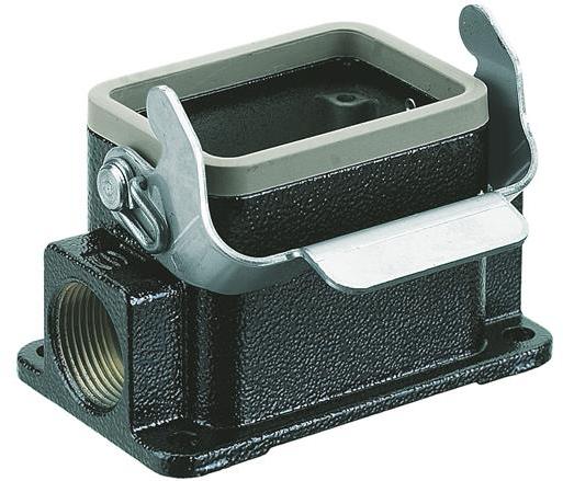 HARTING Technology Group-19370061290 Backshells Surface Mount Housing 90° 6B Shell Size Powder Die Cast Aluminum Single Lock Han®