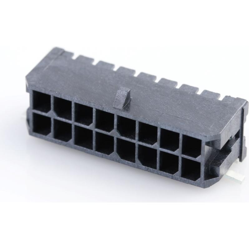 Molex-0430451610 Embases de raccordement et réceptacles PCB Conn Wire to Board HDR 16Power POS 3mm Solder RA Side Entry SMD Micro-Fit 3.0 T/R