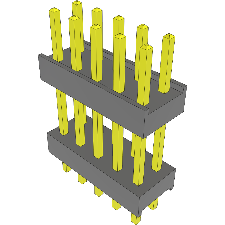 Samtec-DW-05-09-G-D-450 Connector Headers and PCB Receptacles Conn Board Stacker HDR 10 POS 2.54mm Solder ST Top Entry Thru-Hole Bulk