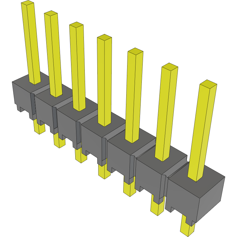 Samtec-MTSW-107-23-T-S-255 Connector Headers and PCB Receptacles Conn Unshrouded Header HDR 7 POS 2.54mm Solder ST Top Entry Thru-Hole Bulk