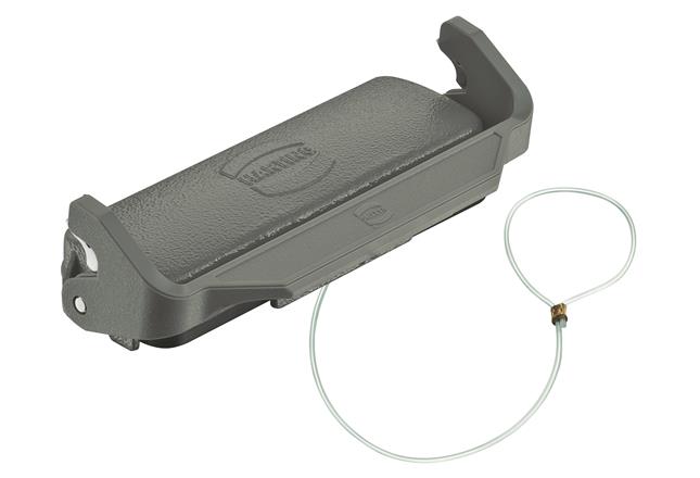 HARTING-09300245432 Steckverbinderzubehör Connector Accessories Cover Straight Metal Dust Gray