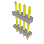 Conn Board Stacker HDR 4 POS 2mm Solder ST Top Entry Thru-Hole Bulk