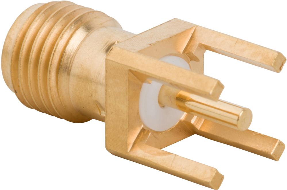 Amphenol RF-901-144-4 Connector RF Conn SMA 0Hz to 12.4GHz 50Ohm Solder ST Thru-Hole RCP Gold Over Nickel