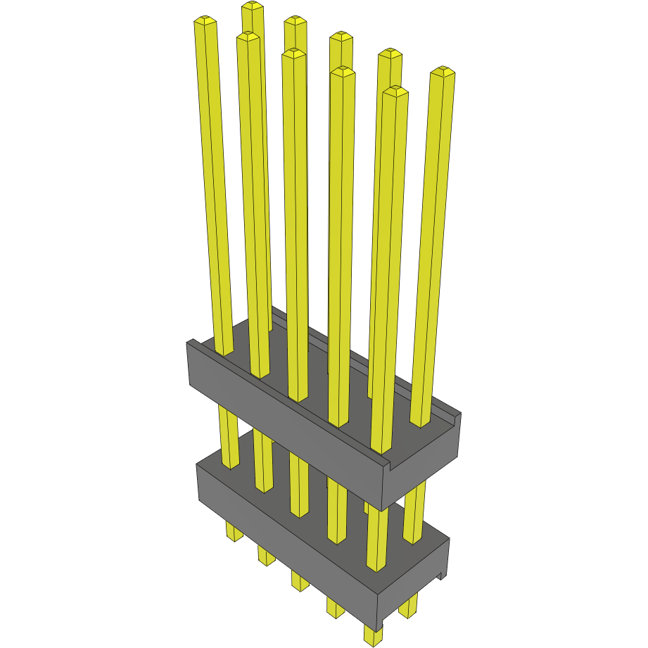 Samtec-DW-05-20-G-D-400 Connector Headers and PCB Receptacles Conn Board Stacker HDR 10 POS 2.54mm Solder ST Top Entry Thru-Hole Bulk