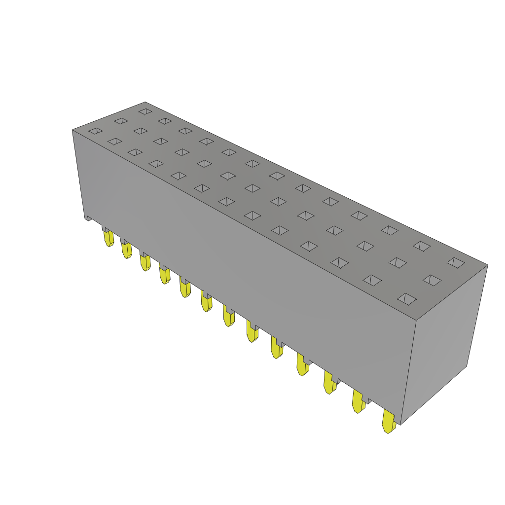 Samtec-SSW-113-01-S-T Embases de raccordement et réceptacles PCB Conn Socket Strip SKT 39 POS 2.54mm Solder ST Top Entry Thru-Hole Bulk