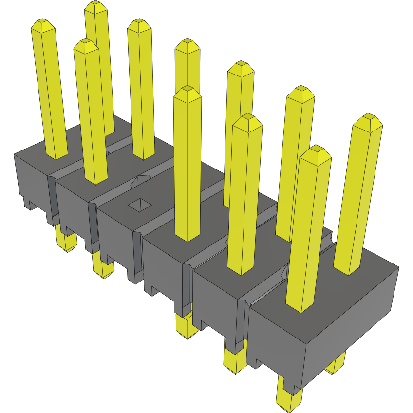 Samtec-TSW-106-07-G-D-LL-005 Piastre connettori e prese PCB Conn Unshrouded Header HDR 12 POS 2.54mm Solder ST Top Entry Thru-Hole Bulk