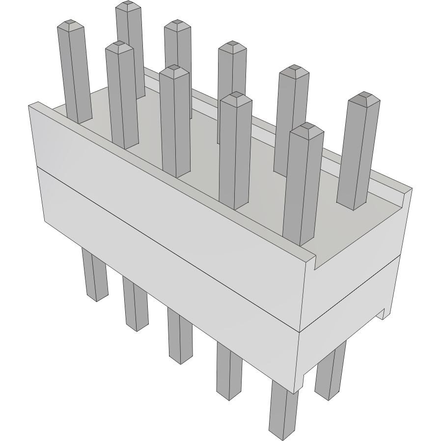 Samtec-HW-05-17-T-D-200-157 Piastre connettori e prese PCB Conn Board Stacker HDR 10 POS 2.54mm Solder ST Top Entry Thru-Hole Bulk