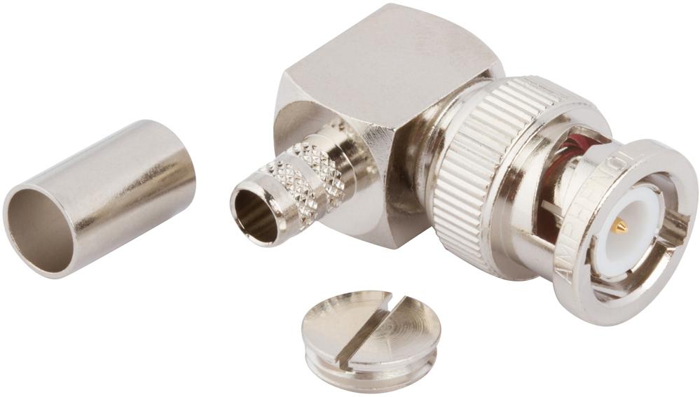 Amphenol RF-031-6005-RFX RF-Steckverbinder Conn BNC 0Hz to 4GHz 50Ohm Solder RA Cable Mount PL Gold