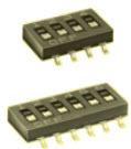 knitter-switch-SMS 510 Switch DIP Switch DIP OFF ON SPST 10 Recessed Slide 0.1A 50VDC Gull Wing 1000Cycles 2.54mm SMD Stick