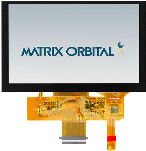 Matrix Orbital-MOP-TFT800480-50A-BLM-TPC TFT-Module 5in TFT WVGA 800x480Pixels 24 Bit Parallel 427cd/m2 LED Backlight -20°C to 70°C