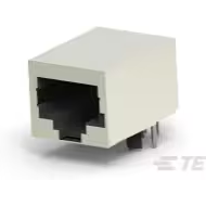 TE Connectivity-5557786-1 Connector Telephone and Telecom Conn RJ-45 F 8 POS 1.27mm Solder RA Thru-Hole 8 Terminal 1 Port Cat 3 Tray