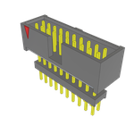 Conn Elevated Shrouded Header HDR 20 POS 2.54mm Solder ST Top Entry Thru-Hole Layer