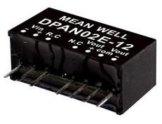 Mean Well Enterprises-DPAN02A-05 Convertisseur CC en CC et module de régulateur de commutation Module DC-DC 12VIN 2-OUT -5V/5V -0.2A/0.2A 2W 7-Pin SIP Module Tube
