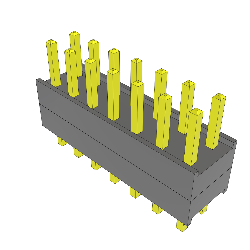 Samtec-ZW-07-16-L-D-200-095 Cabezales del conector y receptáculos PCB Conn Board Stacker HDR 14 POS 2.54mm Solder ST Top Entry Thru-Hole Bulk